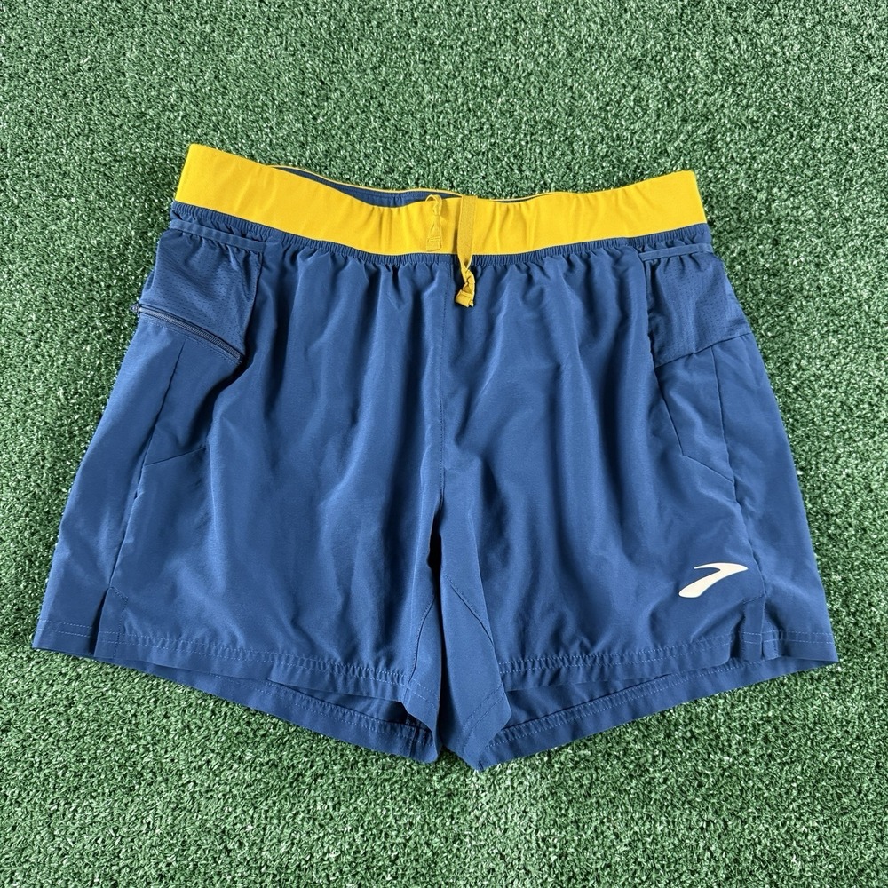 Brooks Men's Shorts Drawstring Size Large Activewear Running Blue